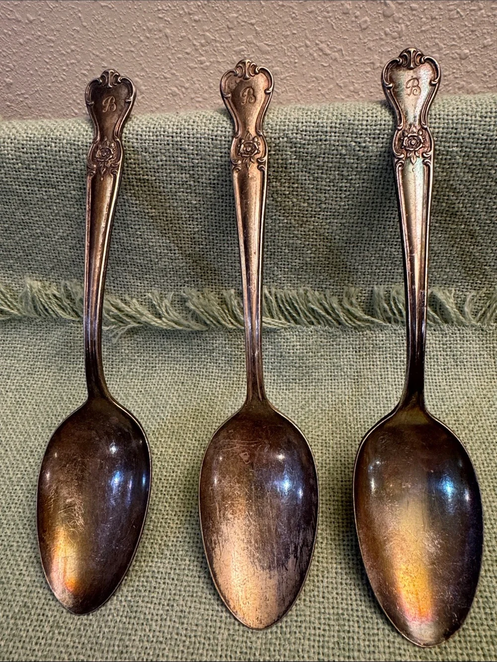 Classic Silver-Tone Decorative Tablespoons- Set of 3